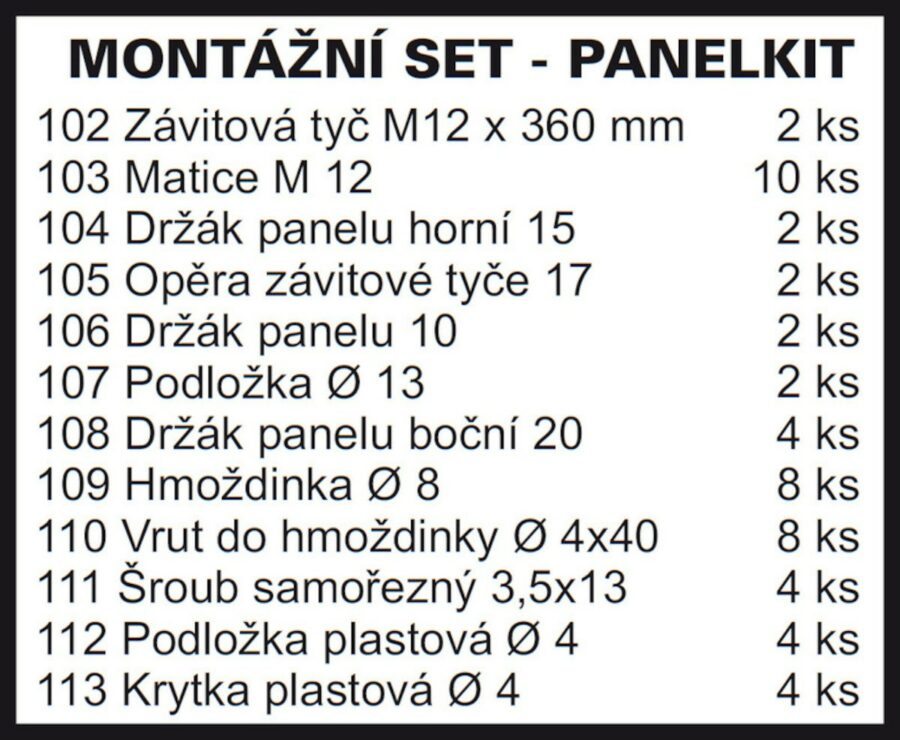 Panelkit SABINA 90